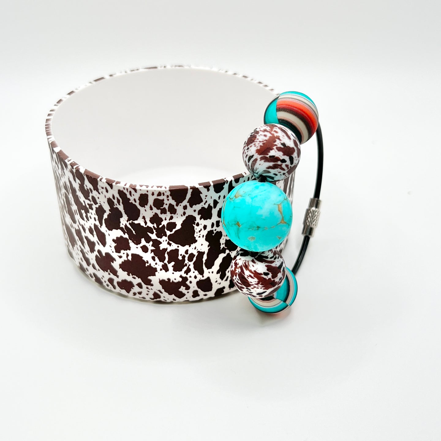 Brown Cow Serape Boot & Charm Set